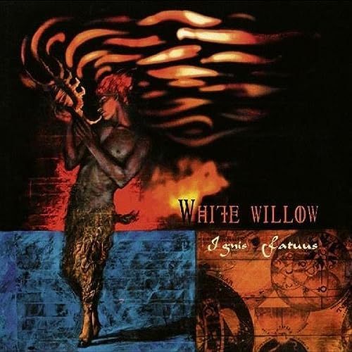 Album cover: a man playing a lute amidst swirling orange and blue shapes.