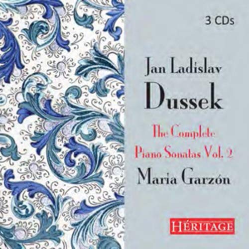 CD cover for Jan Ladislav Dussek piano sonatas, Vol. 2, by Maria Garzon.