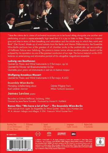 DVD back cover featuring a classical orchestra and text about Mozart & Beethoven.