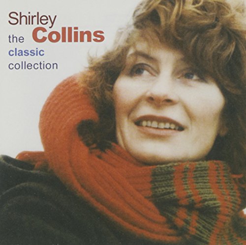 CD cover featuring a portrait of folk singer Shirley Collins with a red scarf.