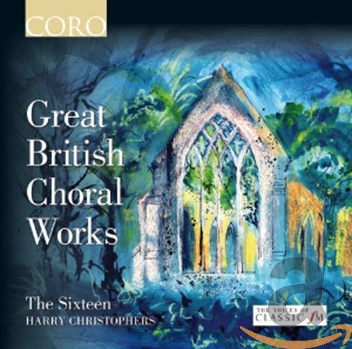 CD cover: watercolor painting of a church, text "Great British Choral Works".
