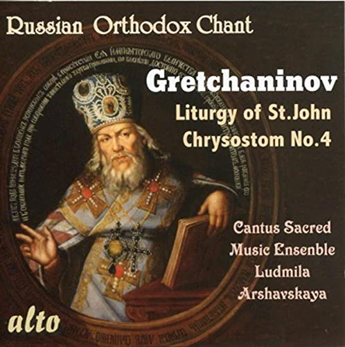 CD cover for Gretchaninov’s Liturgy No.4 featuring a bearded cleric.