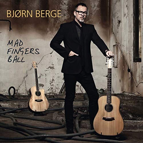Bjørn Berge album cover featuring a man with two acoustic guitars.