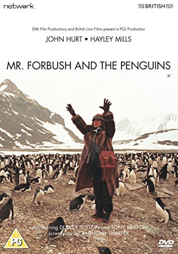 DVD cover for Mr. Forbush and the Penguins featuring a person among many penguins.