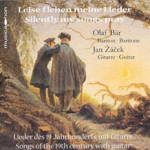CD cover: two figures with guitar, sunset, and German text.