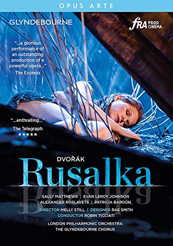 DVD cover for Dvorak's Rusalka, featuring a reclining mermaid in blue water.