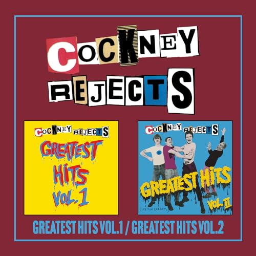 Cockney Rejects album cover featuring band members and text collage.