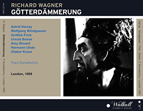 CD cover for Wagner’s “Götterdämmerung” featuring a black and white portrait.