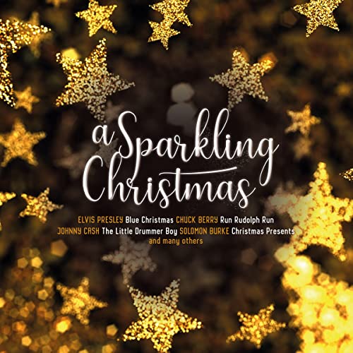 “A Sparkling Christmas” vinyl record cover with gold stars and artist names.