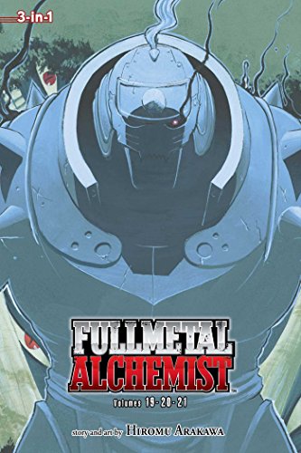 Fullmetal Alchemist 3-in-1 manga cover featuring Alphonse Elric in his large suit of armor.