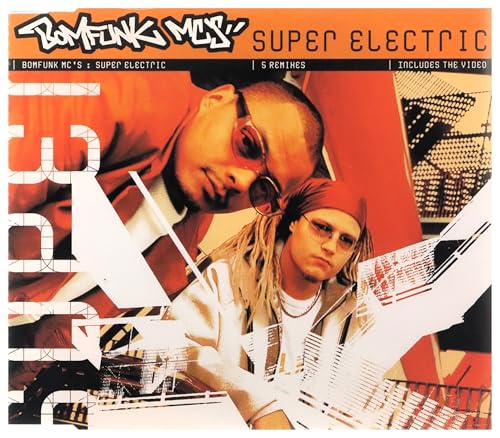 CD cover for Bomfunk MC’s “Super Electric” featuring two men.