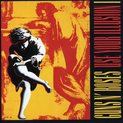 Guns N' Roses "Use Your Illusion I" album cover, yellow and red.