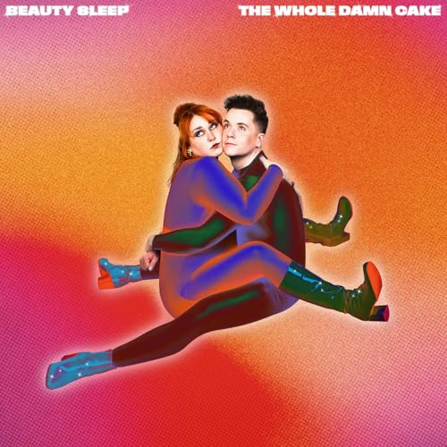 Album cover: two people embracing against a gradient orange and pink background.