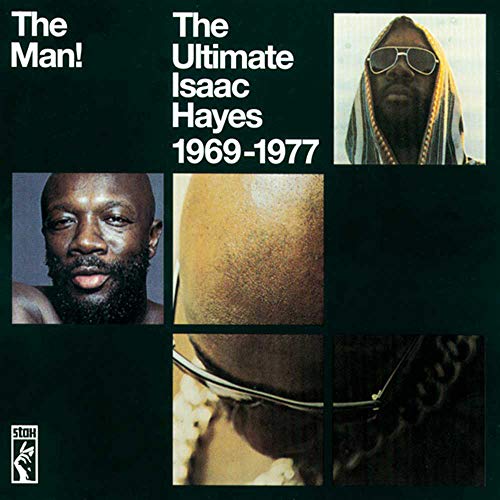 Album cover for Isaac Hayes’ “Man,” featuring a portrait of Hayes.