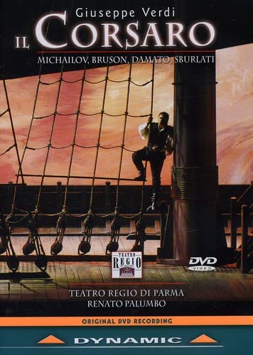 DVD cover for Verdi’s *Il Corsaro* opera, featuring a sailor on a ship.