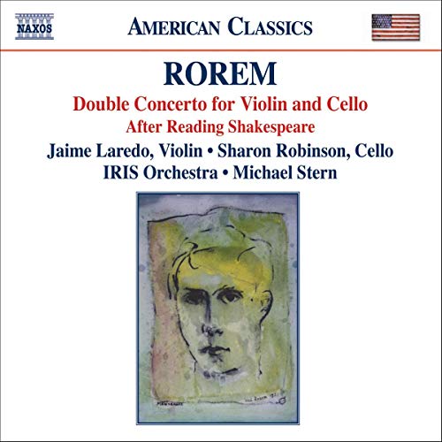 CD cover for Rorem’s Double Concerto featuring abstract portrait art.