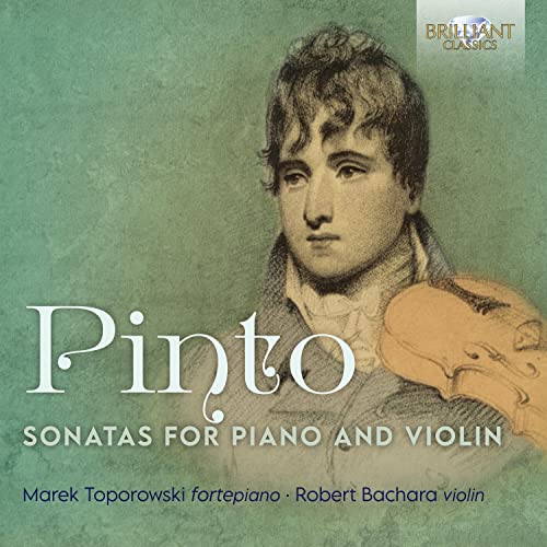 CD cover featuring a portrait of Pinto and a violin.