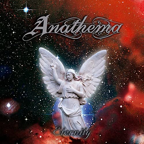 Anathema album cover: winged figure against a cosmic, nebula background.