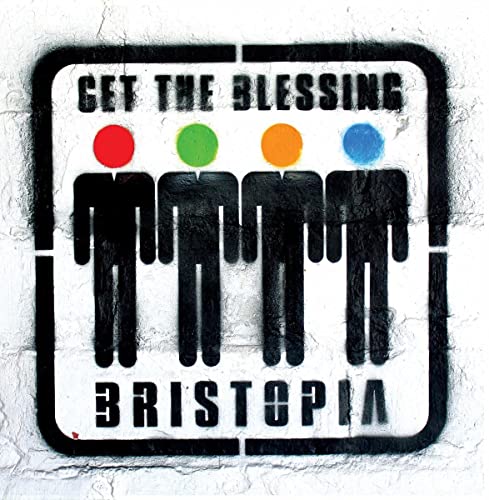 CD cover: black and white stencil of figures with colored heads.