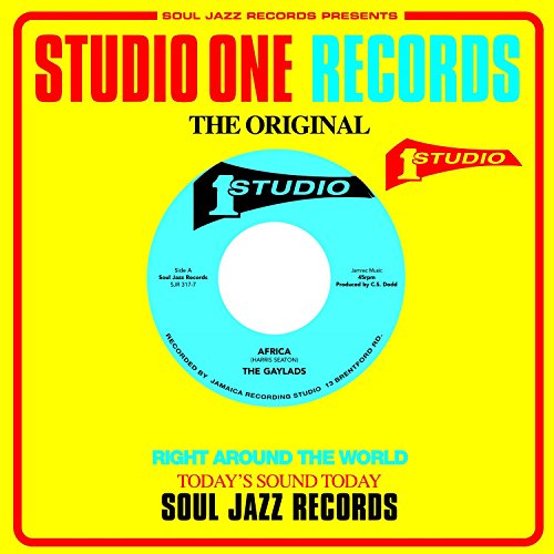 Yellow record label with blue center, text reading “The Gaylads” and “Studio One.”
