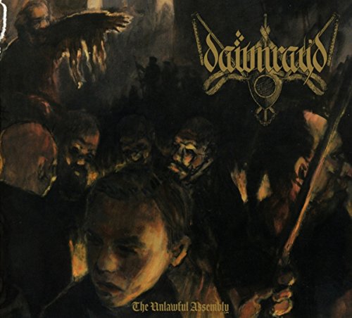 CD cover for Dawn Ray'd’s “The Unlawful Assembly”, dark, chaotic painting.