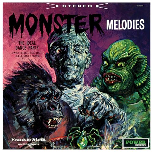 Vintage record album cover featuring Frankenstein, a mummy, and a creature.