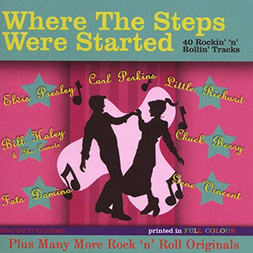 CD cover for “Where The Steps Were Started” featuring rock ‘n’ roll artists.