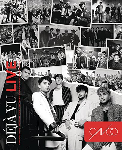 CNCO’s “Déjà Vu Live” CD cover with a collage of band photos.