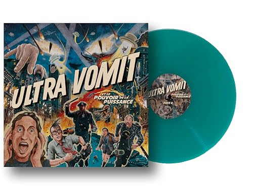 Vinyl record with colorful cover art depicting chaos and a teal disc.