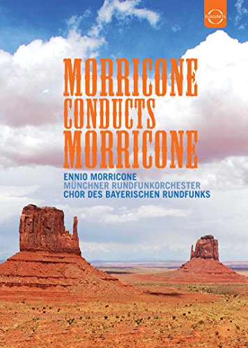 DVD cover for “Morricone Conducts Morricone” with desert landscape.