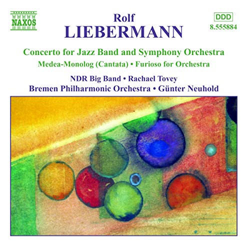 CD cover for Rolf Liebermann's compositions with abstract colorful artwork.