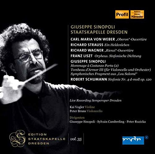 CD cover featuring conductor Giuseppe Sinopoli with orchestra details listed.