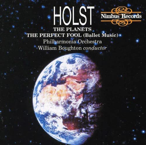 CD cover for Holst’s “The Planets” featuring a planetary image.
