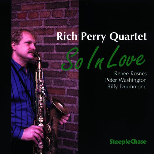 CD cover featuring a man playing a saxophone, titled "So In Love.