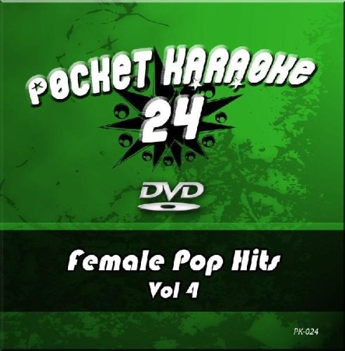 Green DVD cover for "Pocket Karaoke 24 - Female Pop Hits Vol 4".
