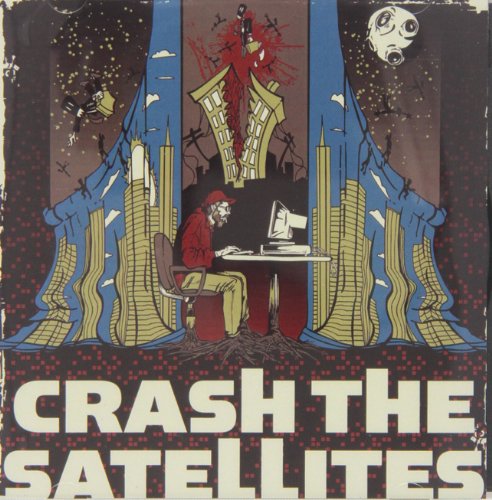 CD cover: stylized illustration of a city, person at computer, moon.