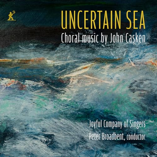 CD cover for “Uncertain Sea” with abstract blue and white wave painting.