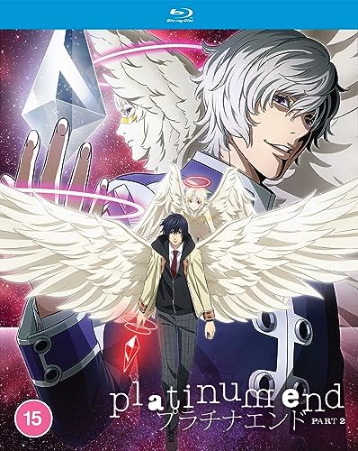 Anime characters with wings and glowing halos against a cosmic purple background.