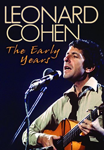 Leonard Cohen DVD cover featuring a young Cohen singing with a guitar.