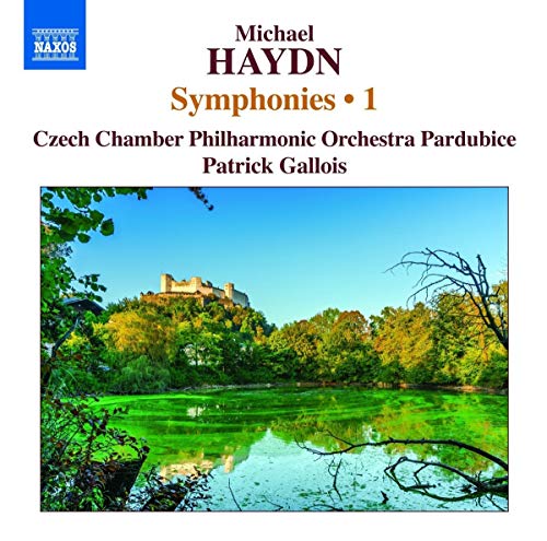 CD cover for Haydn symphonies, featuring a castle and pond landscape.