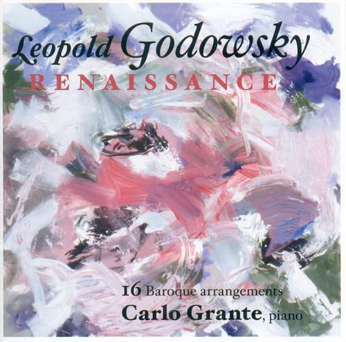 CD cover for "Renaissance" by Godowsky, featuring abstract floral painting.