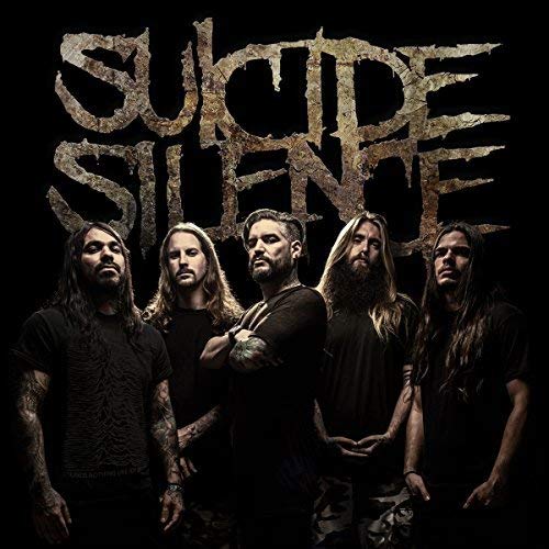 Suicide Silence album cover featuring a band portrait with distressed text.