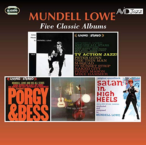 CD cover featuring five album artworks by Mundell Lowe and others.