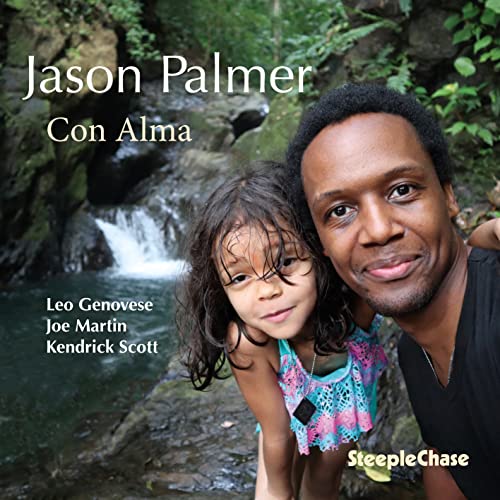 CD cover: Jason Palmer “Con Alma” with portrait of a man and child.