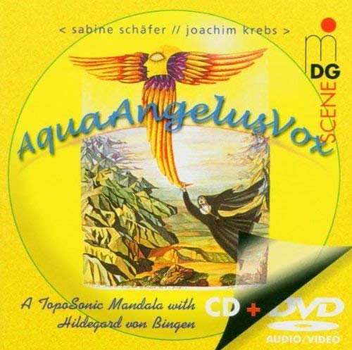 CD cover: golden bird illustration over landscape, text "Aqua AngelusVox".