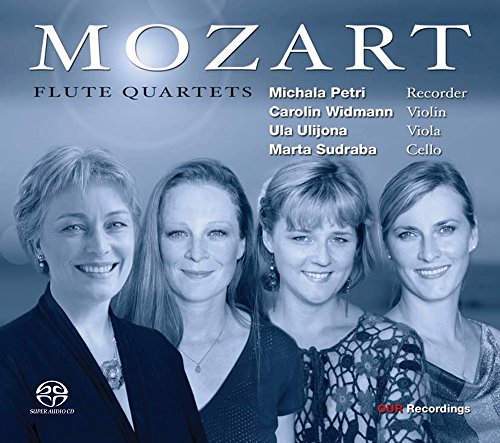 CD cover featuring portraits of four women and the text "MOZART Flute Quartets".