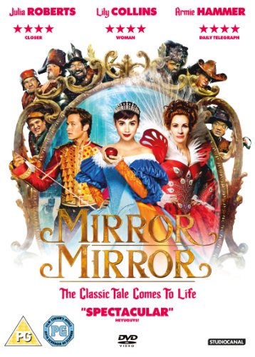 DVD cover art for the film Mirror Mirror featuring the main cast in a frame.