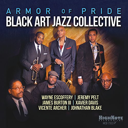 Black Art Jazz Collective album cover featuring six musicians with instruments.