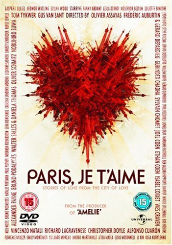 Paris, Je T'aime" DVD cover featuring a red, spiky heart-shaped design.