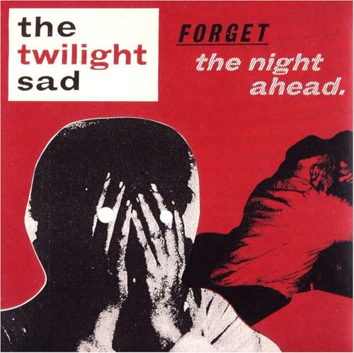 Red album cover for The Twilight Sad, featuring a distressed face silhouette.
